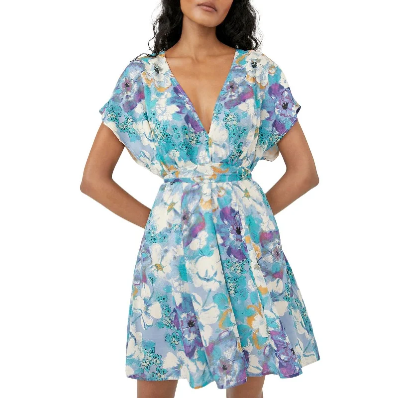 Freddy Womens Modal Blend Floral Fit & Flare Dress