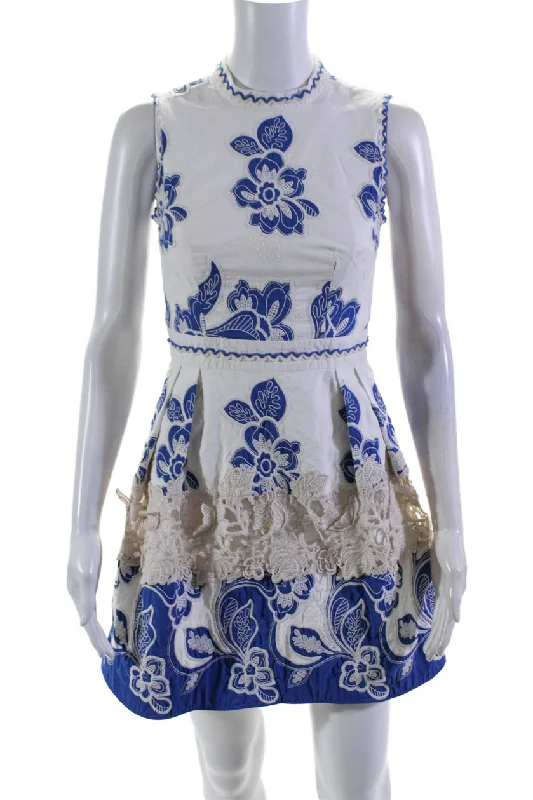 Alexis Womens Floral Farah Dress White