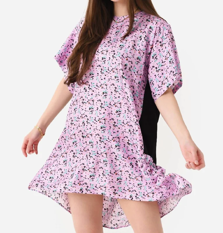 Lily Mini Dress In Floral Print/black