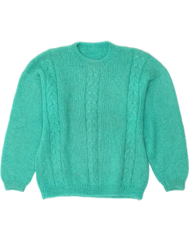 VINTAGE Womens Crew Neck Jumper Sweater UK 18 XL Turquoise