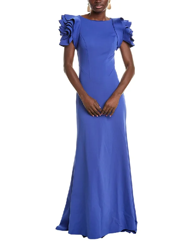 Rene Ruiz Rosette Sleeve Gown