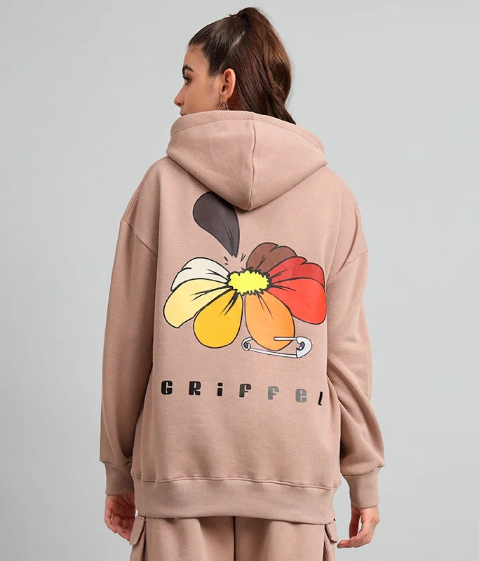 Flower Print Oversized Hoodie