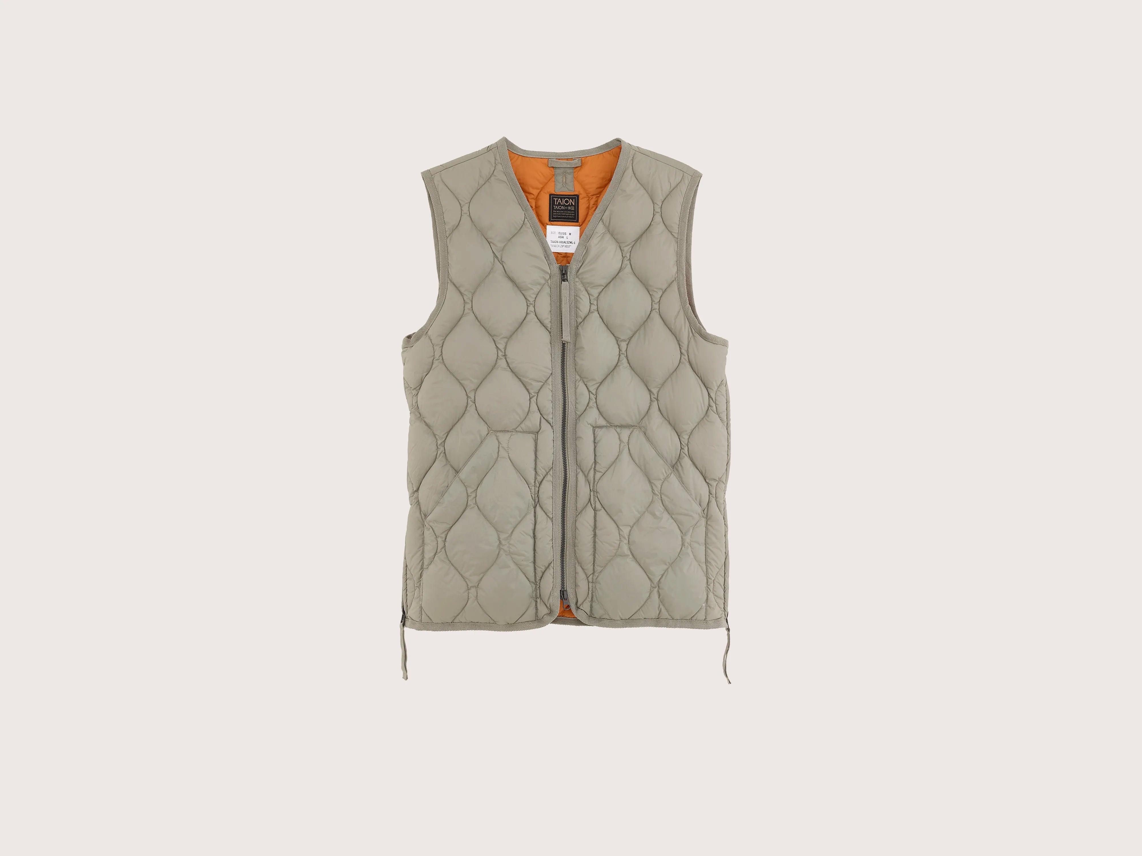 Military V Neck Down Vest (242 / W / GREEN)