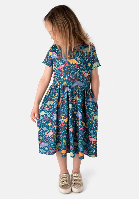 Children's Dinosaur Print Dress (Miasaura)