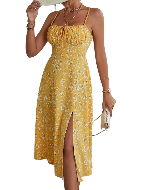 Tessa Midi Dress In Yellow