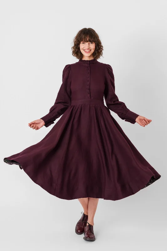 Abigail Dress, Long Sleeve, Twill Linen