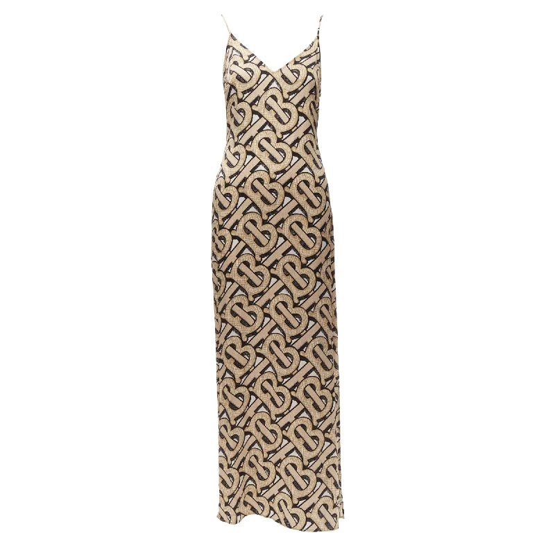 Burberry Riccardo Tisci Silk TB Monogram Spaghetti Slip Dress