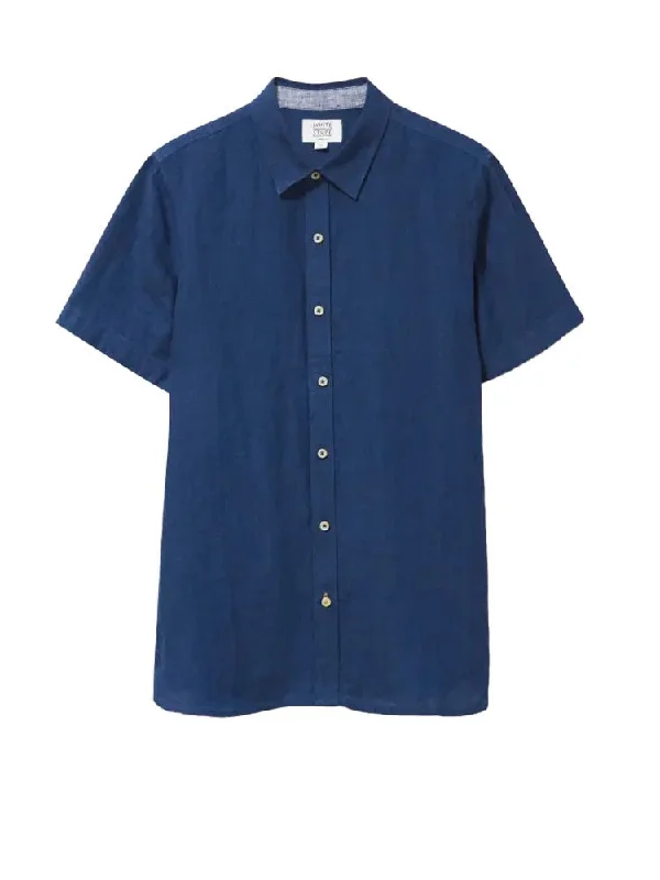 Pembroke Short Sleeve Linen Shirt - Dark Navy