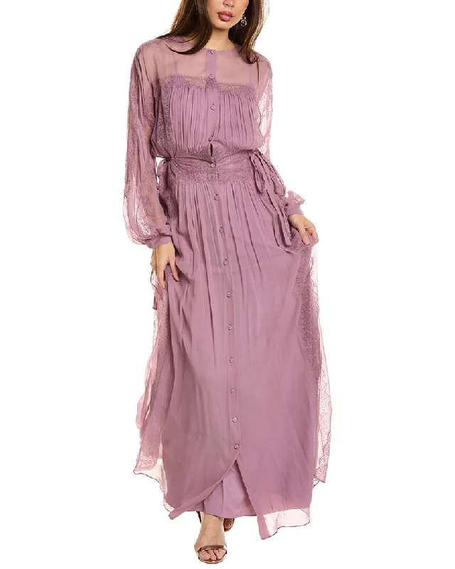 Alberta Ferretti Silk Shirt Gown