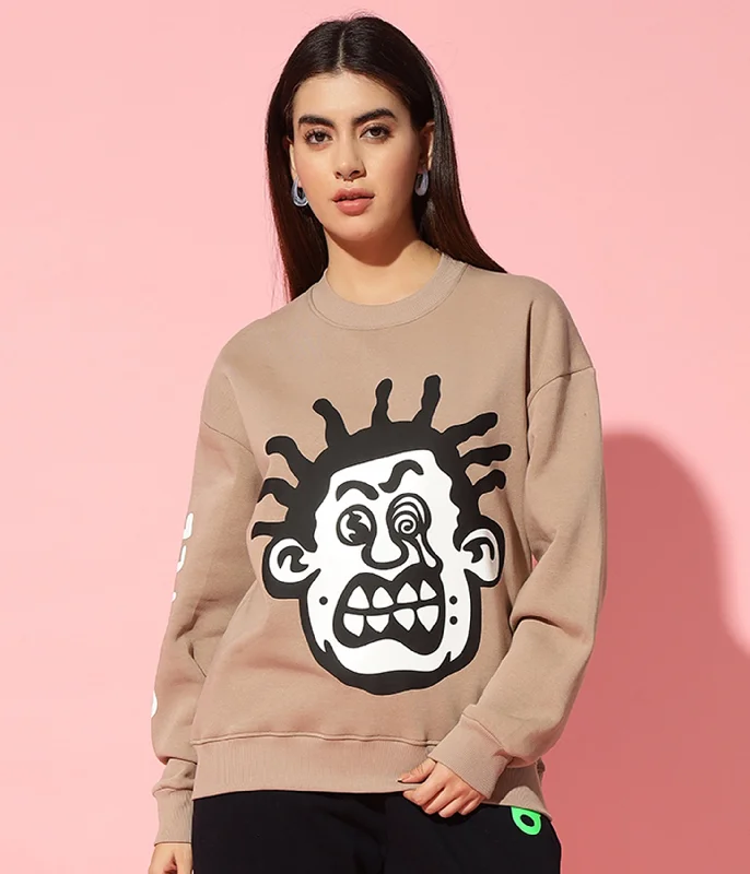 Wierd face Oversized Sweatshirt