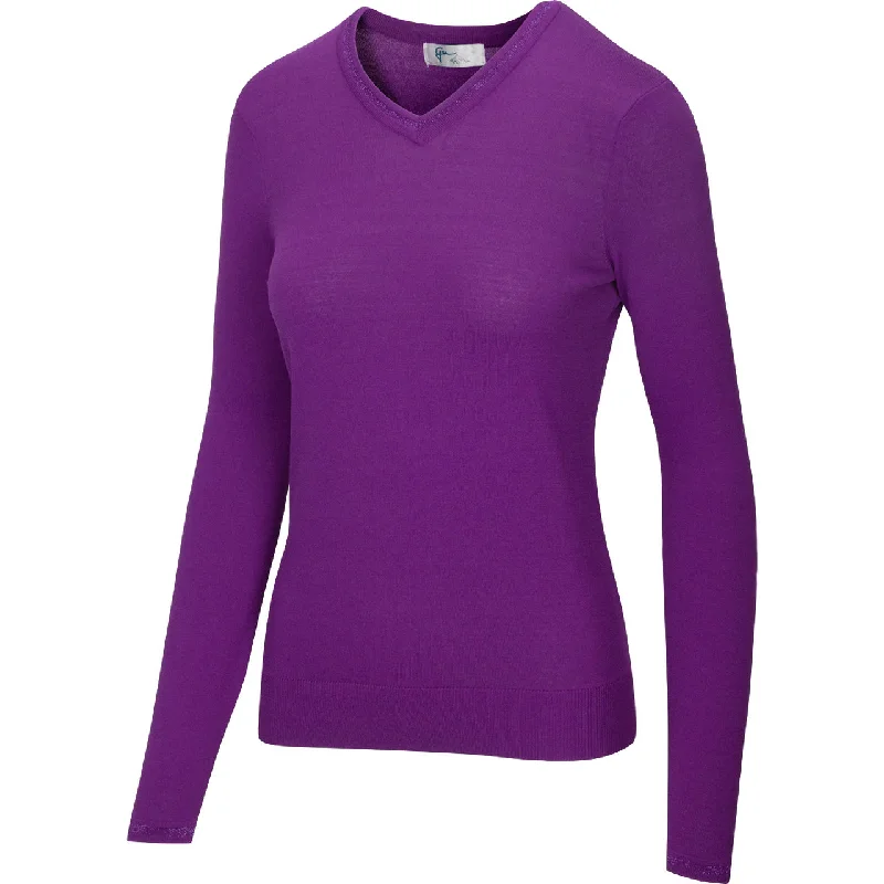 Greg Norman Women's Lurex Tipped V-Neck Sweater