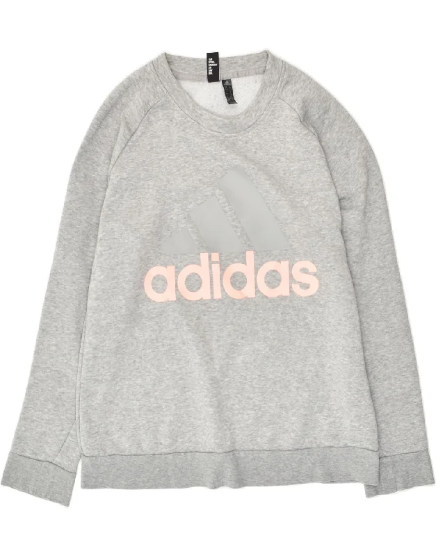 ADIDAS Womens Graphic Sweatshirt Jumper UK 20/22 XL Grey