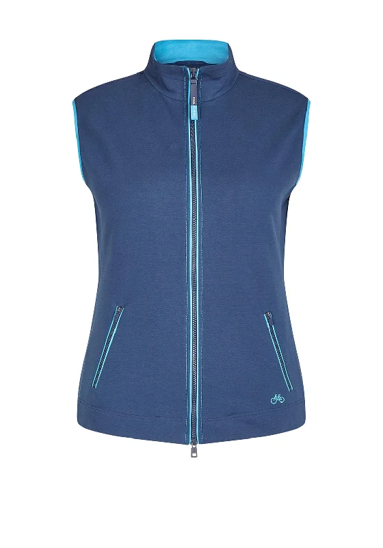 Rabe Contrast Trim Gilet, Navy & Blue