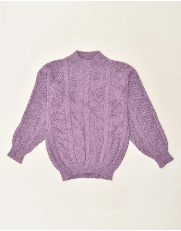 VINTAGE Womens Turtle Neck Jumper Sweater UK 16 Large Purple