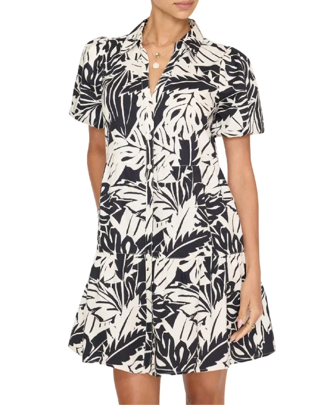 Palm Leaf Mini Dress In Naples Spumante