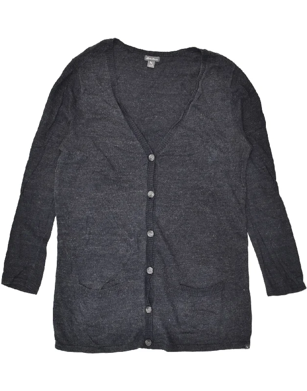 EDDIE BAUER Womens Cardigan Sweater UK 18 XL Grey Cotton