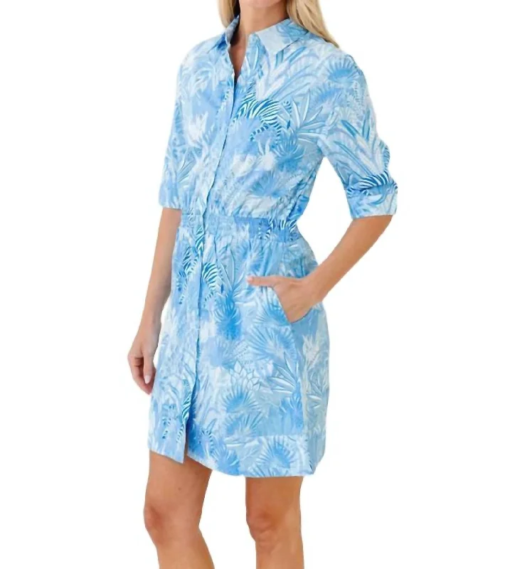 Parker Dress In French Blue Zebra Soiree