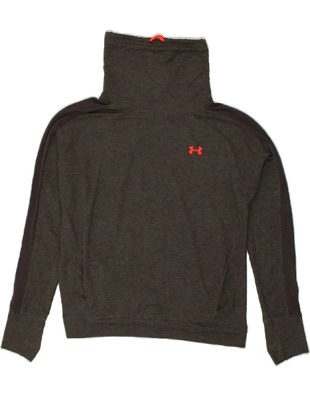 UNDER ARMOUR Womens Roll Neck Sweatshirt Jumper UK 16 Large Grey