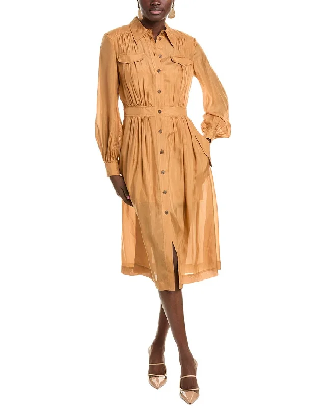 Alberta Ferretti Silk Shirtdress