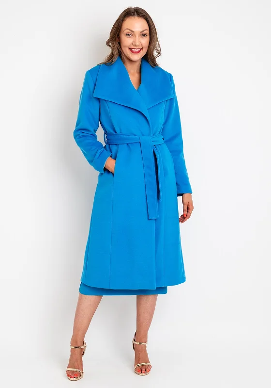 Kate Cooper Belted Waist Long Coat, Blue