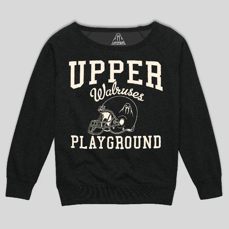 WALRUSES FOOTBALL - WHITE WOMEN'S SCOOP NECK SWEATSHIRT