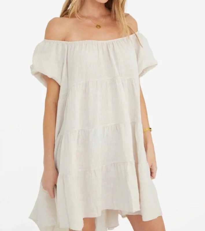 Sabrina Linen Dress In Beige