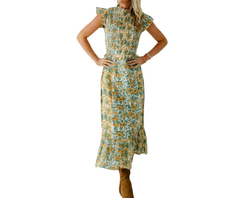 Blakely Floral Dress In Green