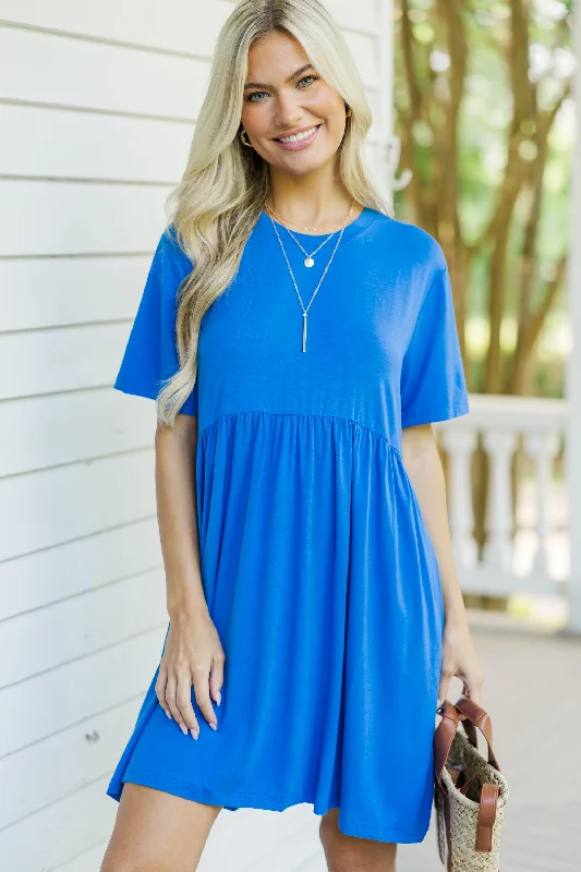 Play On Royal Blue Babydoll Dress