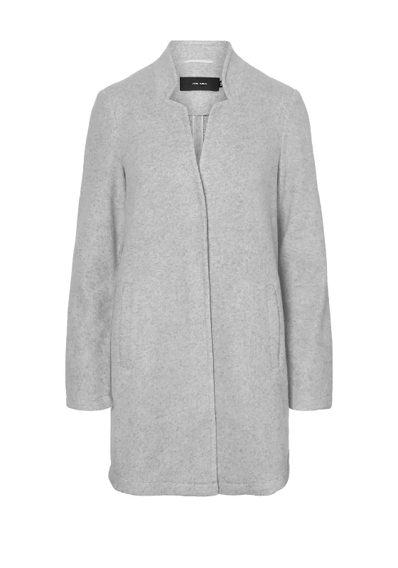 Vero Moda Brushed Katrine Knit Jacket, Light Grey Melange