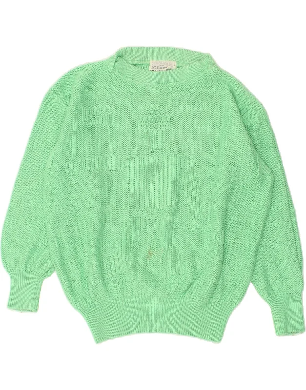 JC DE CASTELBAJAC Womens Boat Neck Jumper Sweater UK 16 Large Green Wool