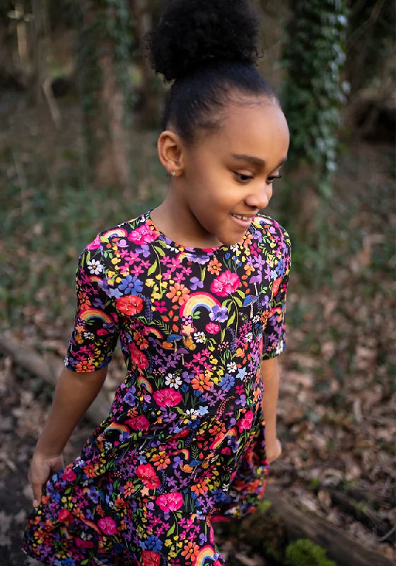 Children's Garden Rainbow Print Dress (Farrah)