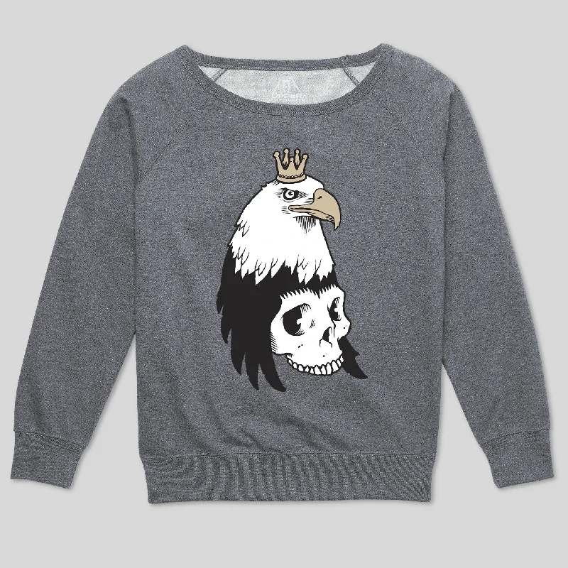 EAGLE SKULL WOMEN'S SCOOP NECK SWEATSHIRT