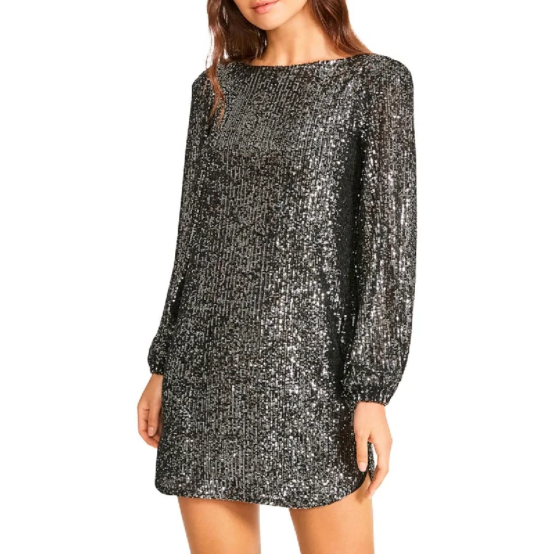 Delorean Womens Sequined Mini Cocktail and Party Dress