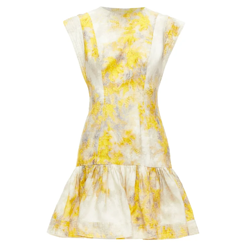 Zimmermann Wild Botanica Linen Floral Drop Waist Dress