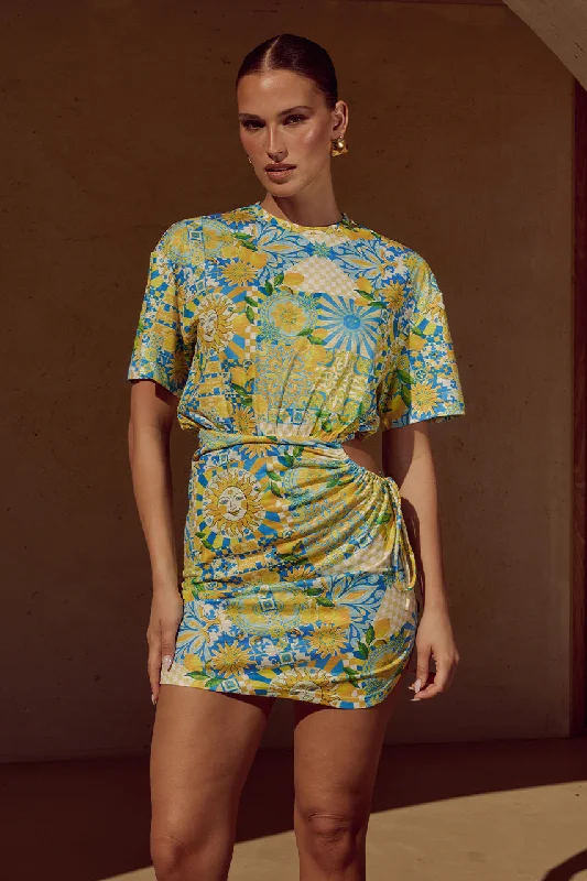 SARICO MINI DRESS - ANACAPRI LEMON