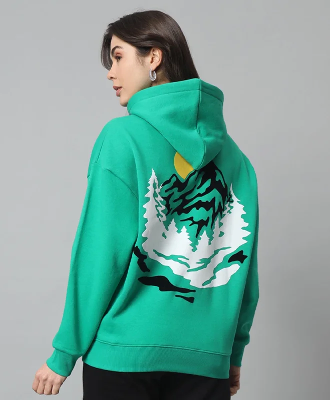 Mountain Print Oversized Hoodie