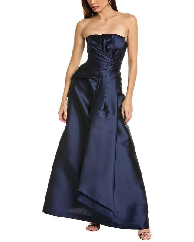 Alberta Ferretti Silk-Blend A-Line Gown