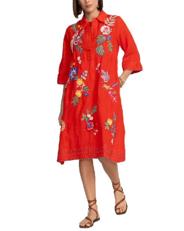 Johnny Was Henley Kimono Sleeve Dress