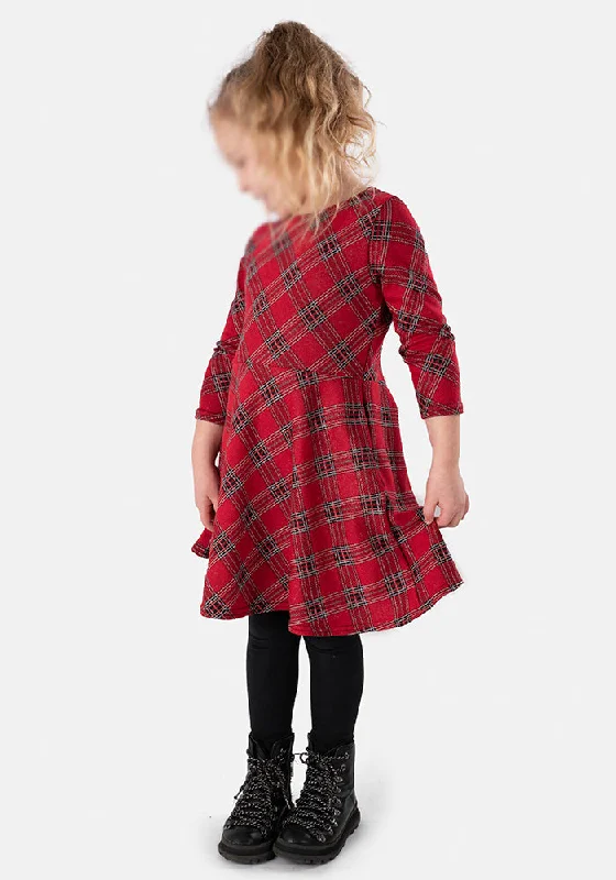 Children's Red Tartan Dress (Tara)