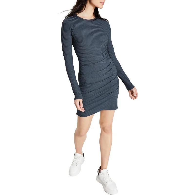 Womens Knit Ribbed Sheath Dress