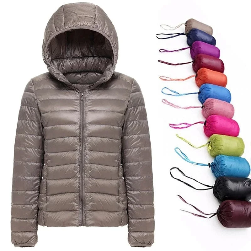 GODLIKE Women's Pure Color Trendy Autumn Winter Spring Fashion Ultralight Parka Jacket