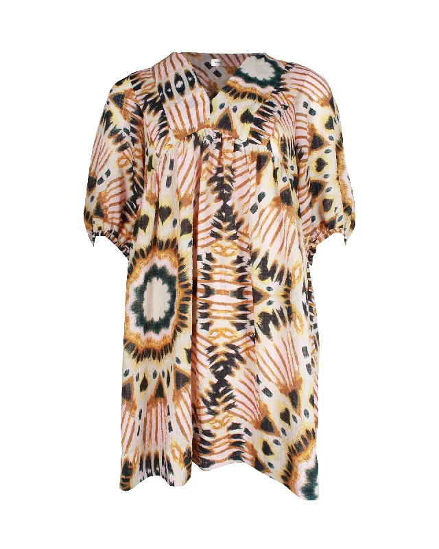 Ba&Sh Cleo Printed Loose Shift Dress in Multicolor Polyester