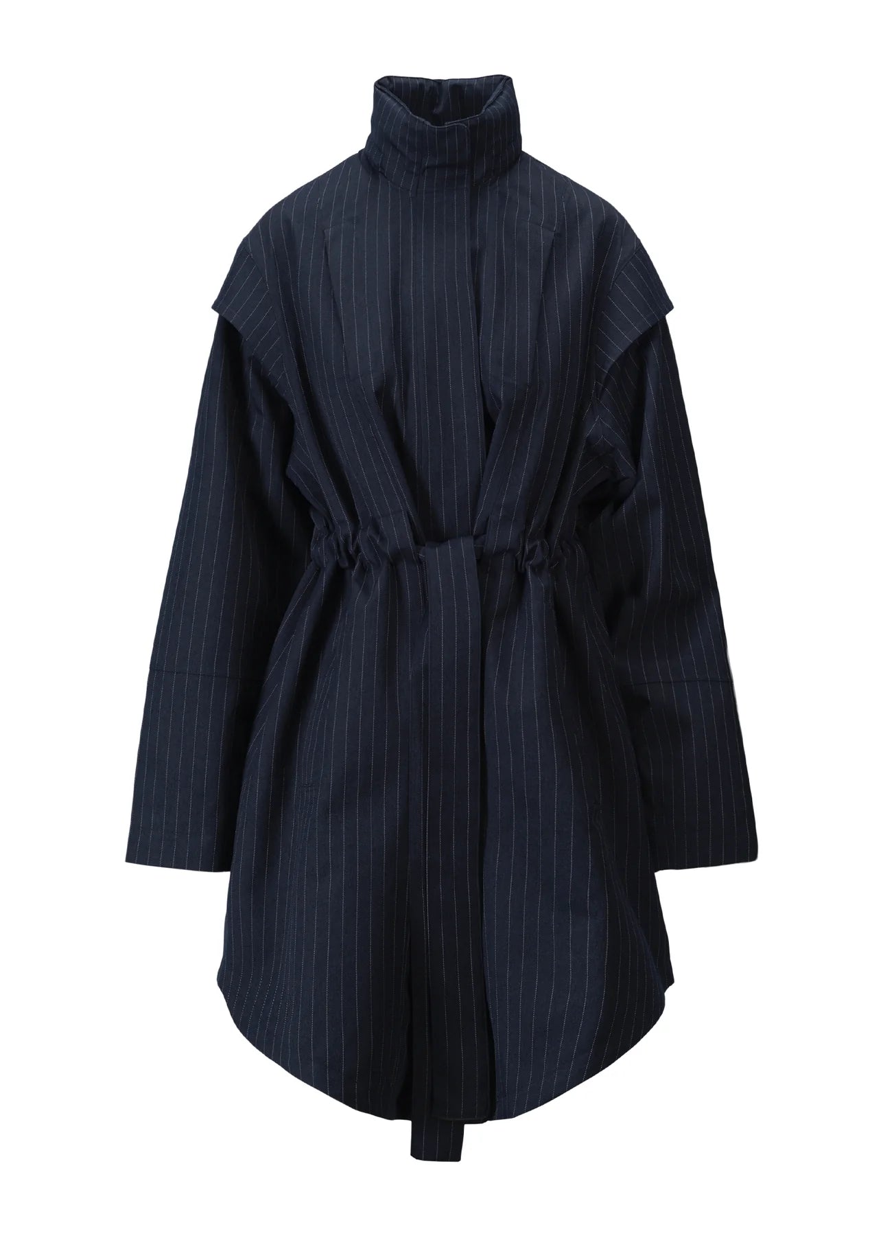 Navy Pinstripe Monsun Rainproof Coat