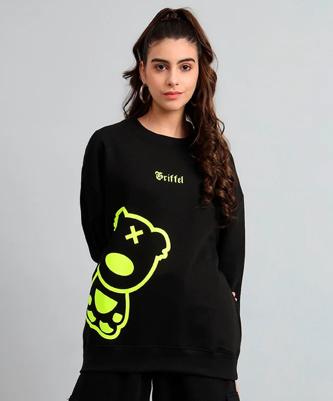 Teddy Print Oversized Sweatshirt