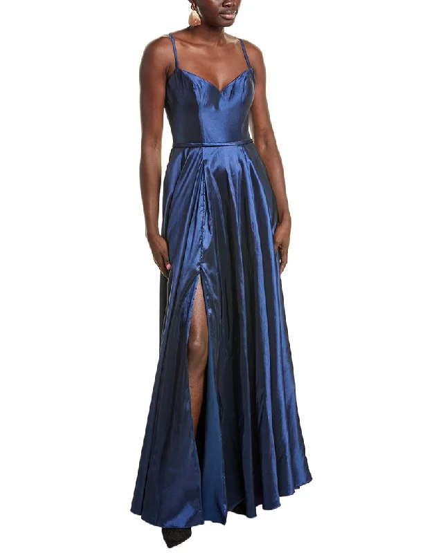 Rene Ruiz Spaghetti Strap Gown