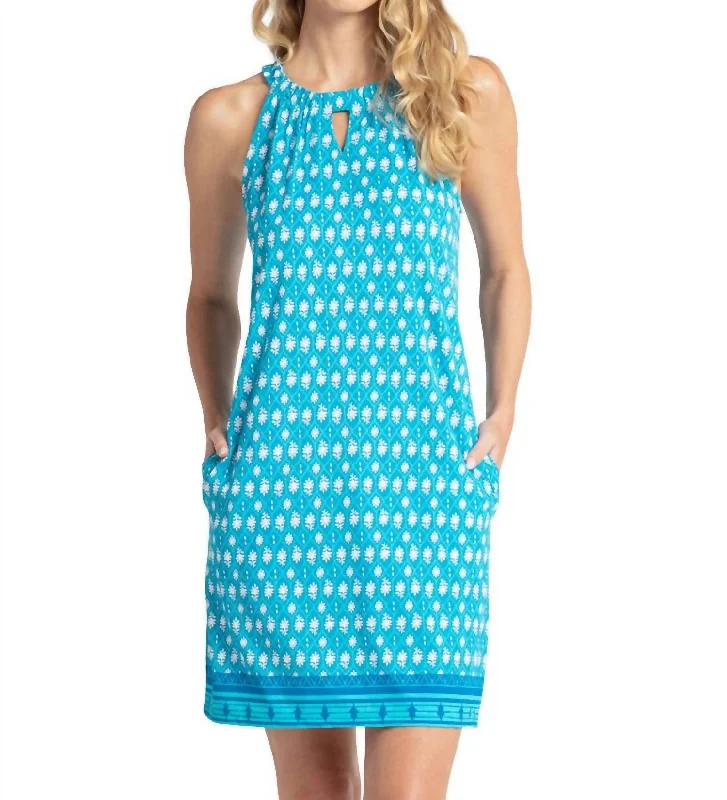 Sleeveless Shift Dress In Palm Valley