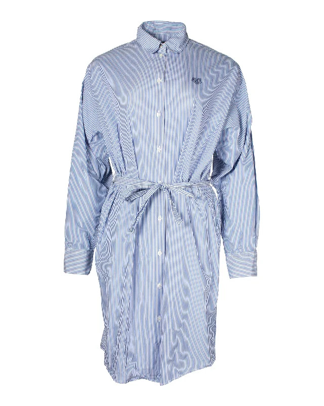 Kenzo Striped Shirt Dress in Blue Cotton