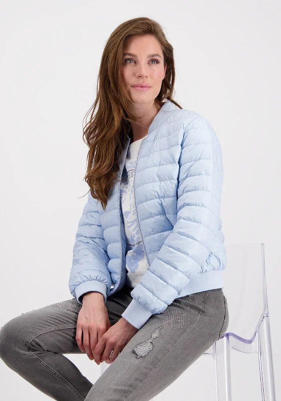 Monari Stand Up Collar Quilted Jacket, Light Blue