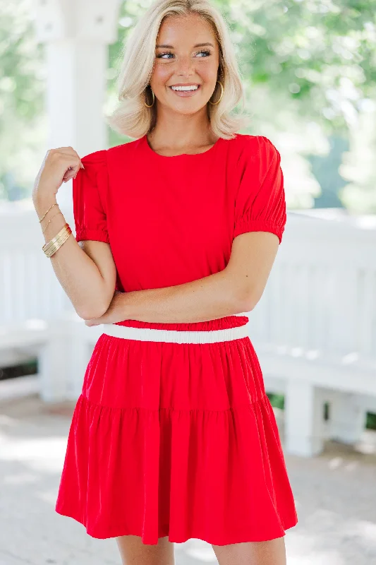 Always And Forever Red Cotton Dress