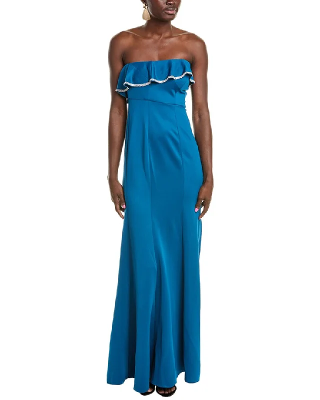 Rene Ruiz One-Shoulder Gown